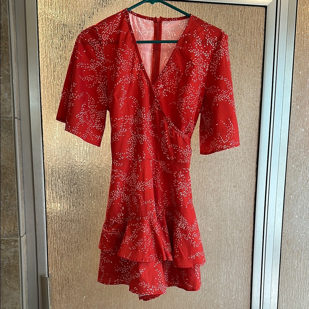 Elegant Red Ruffle Dress